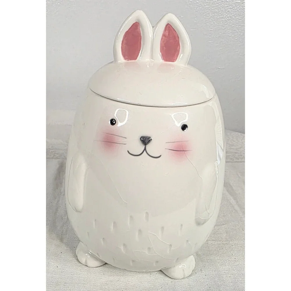 Nimble Nest by Magenta Ceramic Bunny Rabbit Cookie Jar Canister Decor 8.5in